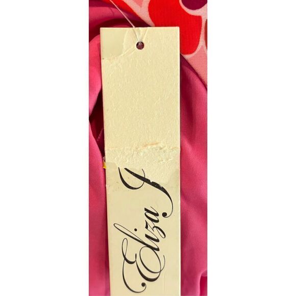 Eliza J Floral Print Pleated Halter Neck Midi Dress in Pink NWT Size 16 - Picture 6 of 6